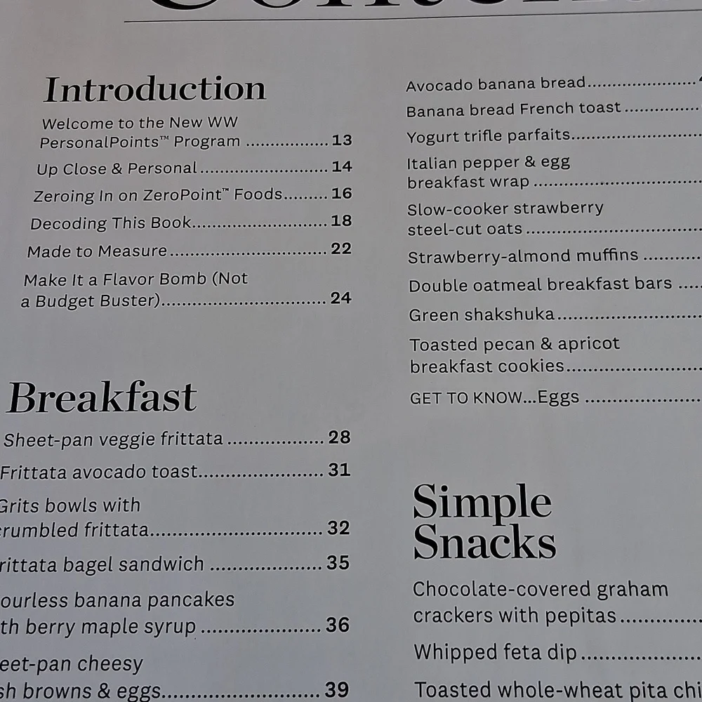WW Personal Points Cookbook